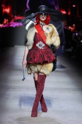 RUSSIA, MOSCOW - MARCH 13, 2025: A woman models one of the creations during a runway show for the Moscow Art and Industry Institute collection as part of the 4th Moscow Fashion Week at the Manege Central Exhibition Hall (Moscow Manege). Yevgeny Messman TASS  79070386
