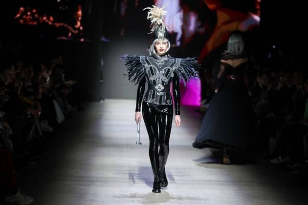 RUSSIA, MOSCOW - MARCH 13, 2025: A model showcases creations during a runway show for the Moscow Art and Industry Institute collection as part of the 4th Moscow Fashion Week at the Manege Central Exhibition Hall. Yevgeny Messman TASS  79070762