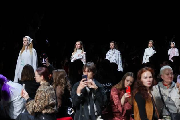 RUSSIA, MOSCOW - MARCH 13, 2025: Models showcase creations during a runway show for the Novikova Dsgn brand collection as part of the 4th Moscow Fashion Week at the Manege Central Exhibition Hall. Yevgeny Messman TASS  79071410
