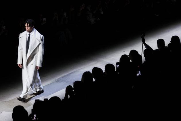 RUSSIA, MOSCOW - MARCH 13, 2025: A model showcases creations during a runway show for the Musawenkosi brand collection as part of the 4th Moscow Fashion Week at the Manege Central Exhibition Hall. Yevgeny Messman TASS  79071451