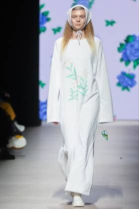 RUSSIA, MOSCOW - MARCH 13, 2025: A model showcases creations during a runway show for the Novikova Dsgn brand collection as part of the 4th Moscow Fashion Week at the Manege Central Exhibition Hall. Yevgeny Messman TASS  79071396