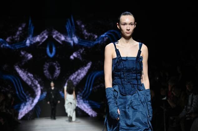 Russia Moscow Fashion Week 8878020 13.03.2025 A model presents a creation by the brand ABZAEVA during the 4th Moscow Fashion Week at the Manege Central Exhibition Hall in Moscow, Russia. Ekaterina Chesnokova Sputnik Moscow Russia  Copyright: xEkaterinaxChesnokovax