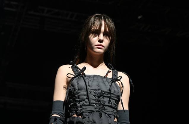 Russia Moscow Fashion Week 8878026 13.03.2025 A model presents a creation by the brand ABZAEVA during the 4th Moscow Fashion Week at the Manege Central Exhibition Hall in Moscow, Russia. Ekaterina Chesnokova Sputnik Moscow Russia  Copyright: xEkaterinaxChesnokovax