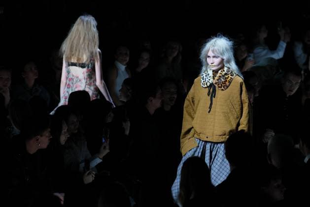 RUSSIA, MOSCOW - MARCH 13, 2025: Models wear creations during a catwalk show for a new Rogov collection during the 4th Moscow Fashion Week at the Manege Central Exhibition Hall. Sergei Savostyanov TASS  79077416