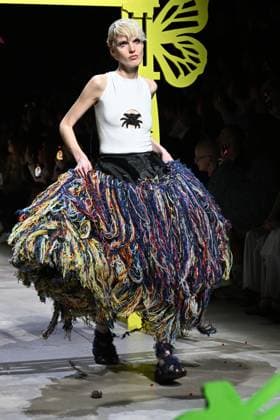 Russia Moscow Fashion Week 8878247 13.03.2025 A model presents a creation by the brand VEREJA during the 4th Moscow Fashion Week at the Manege Central Exhibition Hall in Moscow, Russia. Ekaterina Chesnokova Sputnik Moscow Russia  Copyright: xEkaterinaxChesnokovax