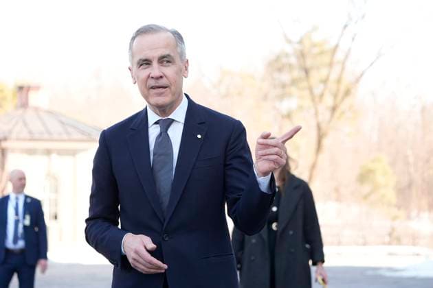 March 14, 2025, Ottawa, On, Canada: Prime minister-designate Mark Carney arrives for a swearing in ceremony at Rideau Hall in Ottawa on Friday, March 14, 2025. Ottawa Canada  - ZUMAc35_ 20250314_zaf_c35_028 Copyright: xAdrianxWyldx