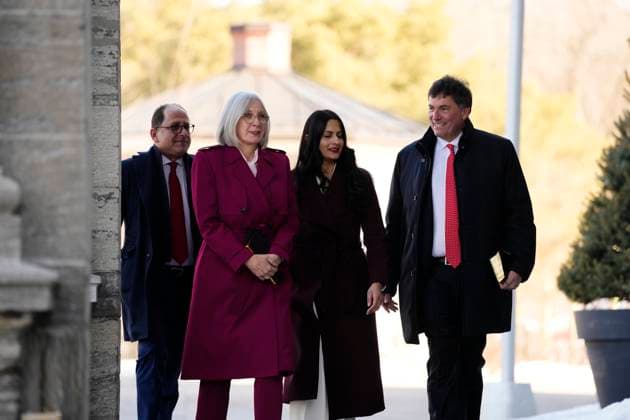 March 14, 2025, Ottawa, On, Canada: Ali Ehsassi, left to right, Patty Hajdu, Kamal Khera and Dominic LeBlanc arrive for a swearing in ceremony at Rideau Hall in Ottawa on Friday, March 14, 2025. Ottawa Canada  - ZUMAc35_ 20250314_zaf_c35_029 Copyright: xJustinxTangx