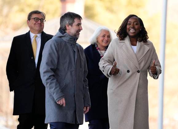 March 14, 2025, Ottawa, On, Canada: Jonathan Wilkinson (left to right), Steven Guilbeault, Joanne Thompson and Arielle Kayabaga arrive for a swearing in ceremony at Rideau Hall in Ottawa on Friday, March 14, 2025. Ottawa Canada  - ZUMAc35_ 20250314_zaf_c35_053 Copyright: xJustinxTangx