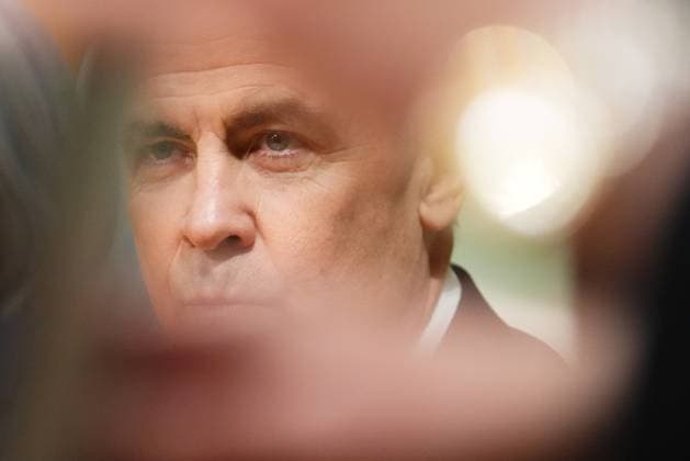 March 14, 2025, Ottawa, On, Canada: Prime Minister Mark Carney looks on during a swearing in ceremony at Rideau Hall in Ottawa on Friday, March 14, 2025. Ottawa Canada  - ZUMAc35_ 20250314_zaf_c35_129 Copyright: xSeanxKilpatrickx