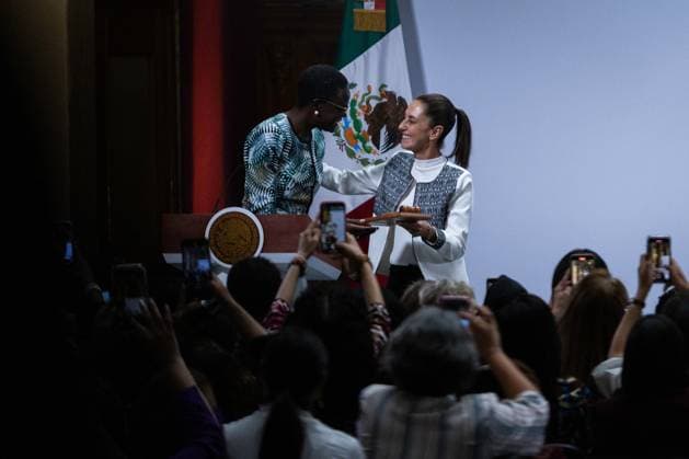 March 14, 2025, Mexico City, Mexico: Mexican President CLAUDIA SHEINBAUM PARDO led, at the National Palace, the opening ceremony of the Inter-Parliamentary Union s (IPU) World Conference of Women Parliamentarians. According to the event organizers, more than 300 participants from around the world will attend. Mexico City Mexico - ZUMAl178 20250314_znp_l178_002 Copyright: xCristianxLeyvax