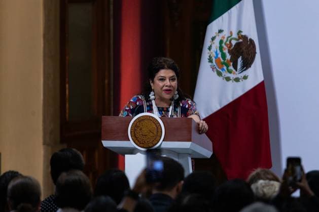 March 14, 2025, Mexico City, Mexico: Mexican President CLAUDIA SHEINBAUM PARDO led, at the National Palace, the opening ceremony of the Inter-Parliamentary Union s (IPU) World Conference of Women Parliamentarians. According to the event organizers, more than 300 participants from around the world will attend. Mexico City Mexico - ZUMAl178 20250314_znp_l178_006 Copyright: xCristianxLeyvax