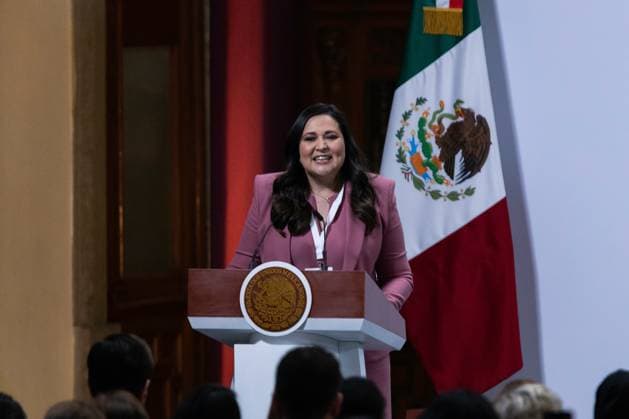 March 14, 2025, Mexico City, Mexico: Mexican President CLAUDIA SHEINBAUM PARDO led, at the National Palace, the opening ceremony of the Inter-Parliamentary Union s (IPU) World Conference of Women Parliamentarians. According to the event organizers, more than 300 participants from around the world will attend. Mexico City Mexico - ZUMAl178 20250314_znp_l178_009 Copyright: xCristianxLeyvax