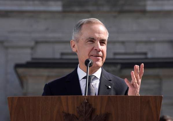 March 14, 2025, Ottawa, On, Canada: Prime Minister Mark Carney holds a press conference following a swearing in ceremony at Rideau Hall in Ottawa on Friday, March 14, 2025. Ottawa Canada  - ZUMAc35_ 20250314_zaf_c35_175 Copyright: xAdrianxWyldx