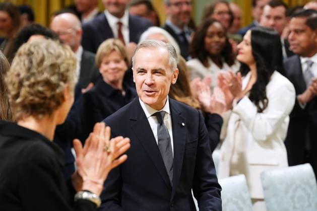 March 14, 2025, Ottawa, On, Canada: Prime minister-designate Mark Carney arrives for a swearing in ceremony at Rideau Hall in Ottawa on Friday, March 14, 2025. Ottawa Canada  - ZUMAc35_ 20250314_zaf_c35_188 Copyright: xSeanxKilpatrickx