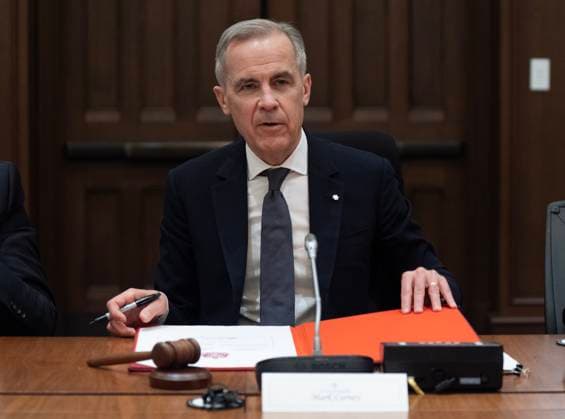 March 14, 2025, Ottawa, On, Canada: Prime Minister Mark Carney speaks after signing a document during cabinet meeting on Parliament Hill, Friday, March 14, 2025 in Ottawa. Ottawa Canada  - ZUMAc35_ 20250314_zaf_c35_219 Copyright: xAdrianxWyldx