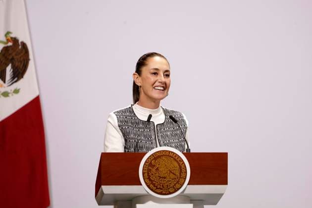 IPU Global Conference of Women Parliamentarians Mexico™s President Claudia Sheinbaum speaking during the IPU Global Conference of Women Parliamentarians at the National Palace. on March 14, 2025 in Mexico City, Mexico. (Photo by Luis Barron Eyepix Group) Copyright: xLuisxBarron xEyepixxGroupx LB_14032025_147108