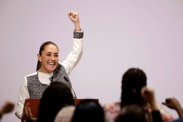 IPU Global Conference of Women Parliamentarians Mexico™s President Claudia Sheinbaum speaking during the IPU Global Conference of Women Parliamentarians at the National Palace. on March 14, 2025 in Mexico City, Mexico. (Photo by Luis Barron Eyepix Group) Copyright: xLuisxBarron xEyepixxGroupx LB_14032025_147120