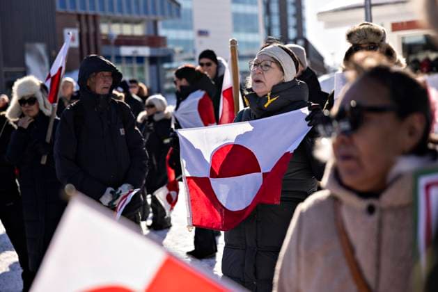 Bilder des Jahres 2025, News 03 März News Themen der Woche KW11 News Bilder des Tages Greenland Trump protest Protestesters at a demonstration march ending in front of USA s consulate, under the slogan, Greenland belongs to the Greenlandic people, in Nuuk, Greenland, Saturday March 15, 2025. , Denmark *** Greenland Trump protest Protest Protestesters at a demonstration march ending in front of USA s consulate, under the slogan, Greenland belongs to the Greenlandic people, in Nuuk, Greenland, Saturday March 15, 2025 , Denmark  Copyright: ChristianxKlindtxSoelbeckx spdk20250315-173014-L