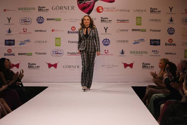 15 03 2025 Neu Isenburg, Hotel Hilton Clothes make the man Benefit Gala Fashion show Celebrities on the catwalk Former boxer Regina Halmich Honorary ambassador of the German Childrens Fund DFL DFB REGULATIONS PROHIBIT ANY USE OF PHOTOGRAPHS AS IMAGE SEQUENCES AND OR QUASI VIDEO HP