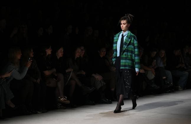 Russia Moscow Fashion Week 8880311 16.03.2025 A model presents a creation by the brand XAKAMA during the 4th Moscow Fashion Week at the Manege Central Exhibition Hall in Moscow, Russia. Grigory Sysoev Sputnik Moscow Russia  Copyright: xGrigoryxSysoevx