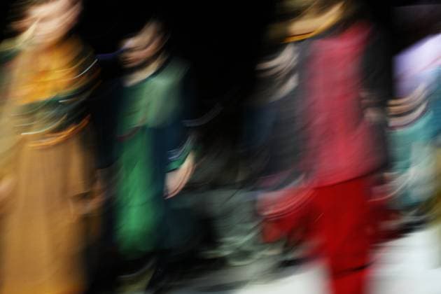 Russia Moscow Fashion Week 8880330 16.03.2025 Models present creations by Indian brand CoEK - Khadi during the 4th Moscow Fashion Week at the Manege Central Exhibition Hall in Moscow, Russia. Grigory Sysoev Sputnik Moscow Russia  Copyright: xGrigoryxSysoevx