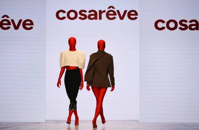 Russia Moscow Fashion Week 8880357 16.03.2025 Models present creations by the brand COSAREVE during the 4th Moscow Fashion Week at the Manege Central Exhibition Hall in Moscow, Russia. Grigory Sysoev Sputnik Moscow Russia  Copyright: xGrigoryxSysoevx