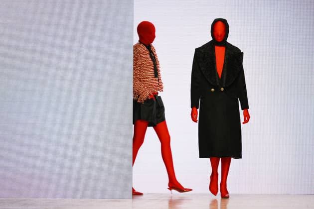 Russia Moscow Fashion Week 8880403 16.03.2025 Models present creations by the brand COSAREVE during the 4th Moscow Fashion Week at the Manege Central Exhibition Hall in Moscow, Russia. Grigory Sysoev Sputnik Moscow Russia  Copyright: xGrigoryxSysoevx