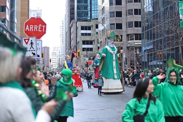 200th St. Patrick s Day Celebration Parade Saint Patrick s Day float is seen during the parade for the 200th edition of St. Patrick s Day, that commemorated the Irish heritage present in Montreal since the late 17th century. on March 16, 2025 in Montreal, Canada. (Photo by Horacio Zamora Rios Eyepix Group) Copyright: xHoracioxZamoraxRios xEyepixxGroupx HZ_16032025_147417