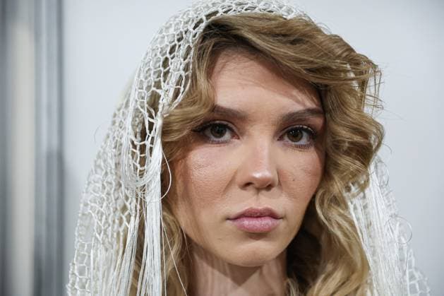RUSSIA, MOSCOW - MARCH 18, 2025: A model is seen ahead of a runway show for the collection by Bouzma ethnique as part of the 4th Moscow Fashion Week at the Manege Central Exhibition Hall. Valery Sharifulin TASS  79200151