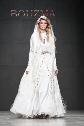 RUSSIA, MOSCOW - MARCH 18, 2025: A model showcases creations during a runway show for the collection by Bouzma ethnique as part of the 4th Moscow Fashion Week at the Manege Central Exhibition Hall. Valery Sharifulin TASS  79200999