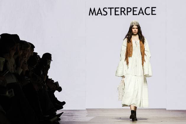 RUSSIA, MOSCOW - MARCH 18, 2025: A model showcases creations during a runway show for the collection by Masterpeace as part of the 4th Moscow Fashion Week at the Manege Central Exhibition Hall. Valery Sharifulin TASS  79202992