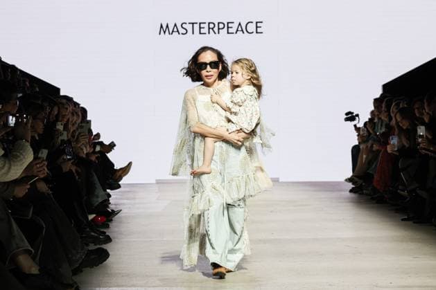 RUSSIA, MOSCOW - MARCH 18, 2025: A model showcases creations during a runway show for the collection by Masterpeace as part of the 4th Moscow Fashion Week at the Manege Central Exhibition Hall. Valery Sharifulin TASS  79203420