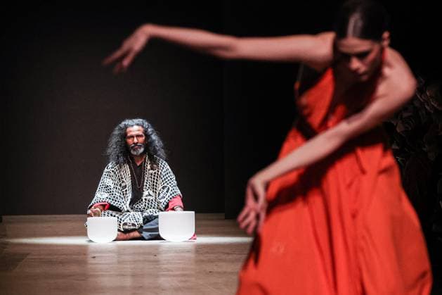 RUSSIA, MOSCOW - MARCH 18, 2025: A model showcases creations during a runway show for the collection by Masterpeace as part of the 4th Moscow Fashion Week at the Manege Central Exhibition Hall. Valery Sharifulin TASS  79203416