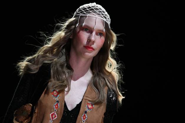 Russia Moscow Fashion Week 8882258 18.03.2025 A model presents a creation by the brand Masterpeace during the 4th Moscow Fashion Week at the Manege Central Exhibition Hall in Moscow, Russia. Vladimir Astapkovich Sputnik Moscow Russia  Copyright: xVladimirxAstapkovichx