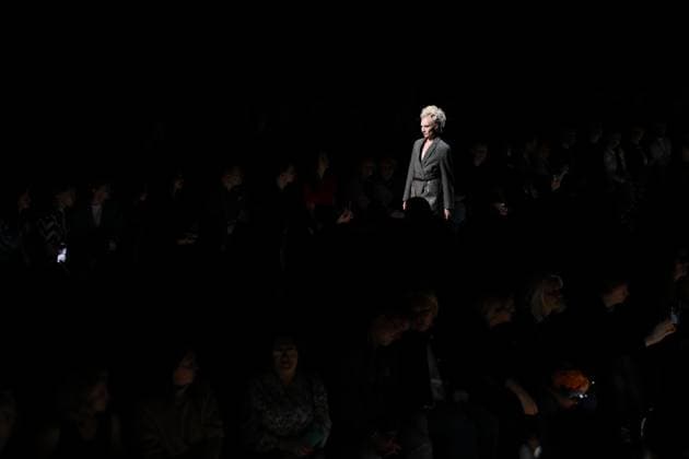 Russia Moscow Fashion Week 8882285 18.03.2025 A model presents a creation by the brand Julia Dalakian during the 4th Moscow Fashion Week at the Manege Central Exhibition Hall in Moscow, Russia. Vladimir Astapkovich Sputnik Moscow Russia  Copyright: xVladimirxAstapkovichx