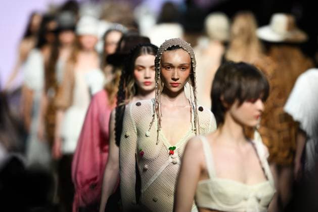 Russia Moscow Fashion Week 8882273 18.03.2025 Models present creations by the brand Masterpeace during the 4th Moscow Fashion Week at the Manege Central Exhibition Hall in Moscow, Russia. Vladimir Astapkovich Sputnik Moscow Russia  Copyright: xVladimirxAstapkovichx