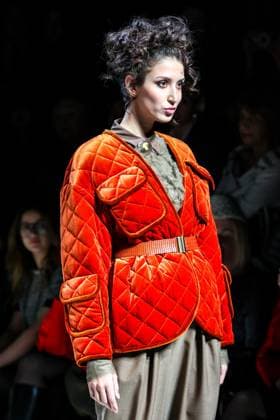 RUSSIA, MOSCOW - MARCH 18, 2025: A model showcases a creation from designer Julia Dalakian during a runway show of the 4th Moscow Fashion Week at the Manege Central Exhibition Hall. Arina Antonova TASS  79211549