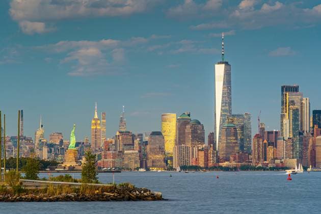 Manhattan s skyline, cityscape of New York City in the United State of America with the Statue of Liberty , 54729064.jpg, statue of liberty, manhattan, new york, nyc, usa, new jersey, metropolitan, new york city, waterfront, american, ny, twilight, metropolis, urban, skyscraper, downtown, sky, architecture, cityscape, skyline, city, travel, york, sunset, new, office, panoramic, exterior, business, view, panorama, america, building, dusk, river, midtown, famous, tower, landmark, sunset, dusk, twilight RECORD DATE NOT STATED