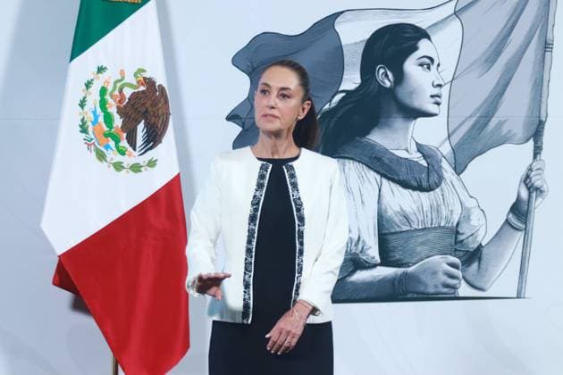 MexicoÃ¢â‚¬â ¢s President, Claudia Sheinbaum Pardo speaks during a news conference about the electoral process of the Judiciary will be for June 1, 2025. at the National Palace. on March 19, 2025 in Mexico City, Mexico. Mexico City Mexico - ZUMAe321 20250319_zia_e321_022 Copyright: xCarlosxSantiagox
