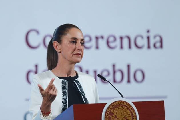 MexicoÃ¢â‚¬â ¢s President, Claudia Sheinbaum Pardo speaks during a news conference about the electoral process of the Judiciary will be for June 1, 2025. at the National Palace. on March 19, 2025 in Mexico City, Mexico. Mexico City Mexico - ZUMAe321 20250319_zia_e321_023 Copyright: xCarlosxSantiagox