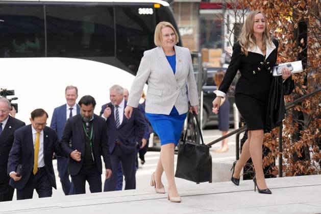 March 19, 2025, Toronto, On, CANADA: Sylvia Jones arrives for a cabinet swearing-in-ceremony in Toronto on Wednesday, March 19, 2025. Toronto CANADA  - ZUMAc35_ 20250319_zaf_c35_020 Copyright: xNathanxDenettex