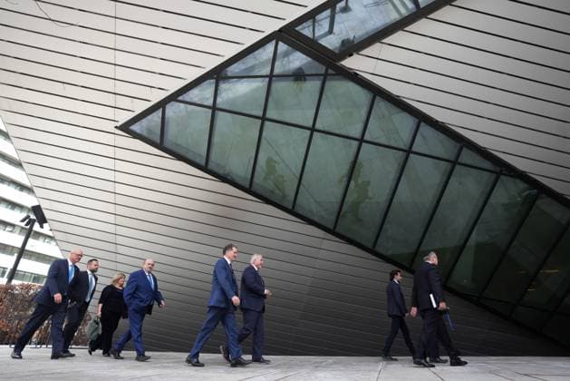 March 19, 2025, Toronto, On, CANADA: Members of government arrive for a cabinet swearing-in-ceremony in Toronto on Wednesday, March 19, 2025. Toronto CANADA  - ZUMAc35_ 20250319_zaf_c35_024 Copyright: xNathanxDenettex