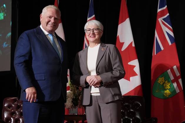 March 19, 2025, Toronto, On, CANADA: Ontario Premier Doug Ford and Ontario Lt. Gov. Edith Dumont pose for a photo ahead of a cabinet swearing-in ceremony in Toronto on Wednesday, March 19, 2025. Toronto CANADA  - ZUMAc35_ 20250319_zaf_c35_037 Copyright: xNathanxDenettex