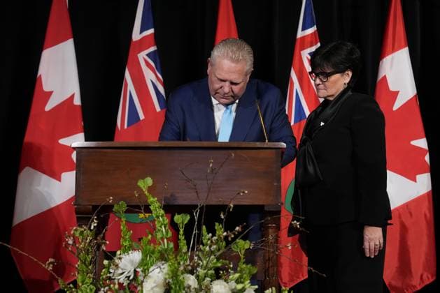 March 19, 2025, Toronto, On, CANADA: Premier Doug Ford signs after reaffirming his oath as premier of Ontario during a cabinet swearing-in ceremony in Toronto on Wednesday, March 19, 2025. Toronto CANADA  - ZUMAc35_ 20250319_zaf_c35_036 Copyright: xNathanxDenettex