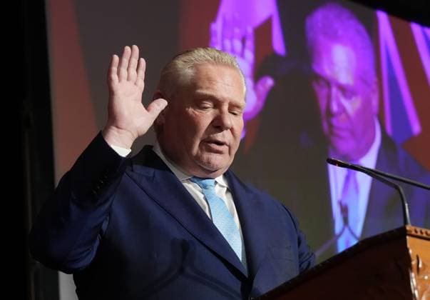 March 19, 2025, Toronto, On, CANADA: Premier Doug Ford reaffirms his oath as premier of Ontario during a cabinet swearing-in ceremony in Toronto on Wednesday, March 19, 2025. Toronto CANADA  - ZUMAc35_ 20250319_zaf_c35_054 Copyright: xNathanxDenettex