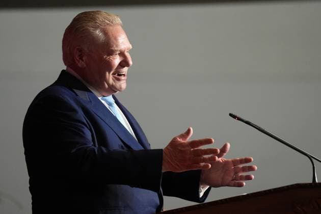 March 19, 2025, Toronto, On, CANADA: Premier of Ontario Doug Ford gives a speech after the cabinet swearing-in ceremony in Toronto on Wednesday, March 19, 2025. Toronto CANADA  - ZUMAc35_ 20250319_zaf_c35_057 Copyright: xNathanxDenettex