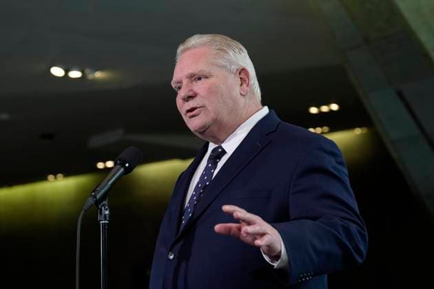 March 21, 2025, Ottawa, On, Canada: Ontario Premier Doug Ford speaks with media before at a First Ministers Meeting at the National War Museum Friday, March 21, 2025 in Ottawa. Ottawa Canada  - ZUMAc35_ 20250321_zaf_c35_035 Copyright: xAdrianxWyldx