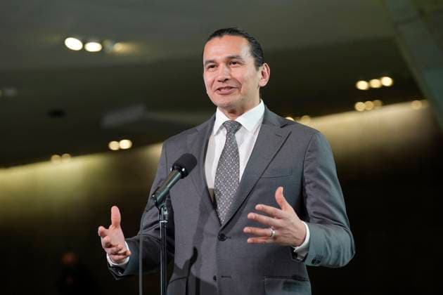 March 21, 2025, Ottawa, On, Canada: Manitoba Premier Wab Kinew slams with media before the First Ministers Meeting at the National War Museum Friday, March 21,2025 in Ottawa. Ottawa Canada  - ZUMAc35_ 20250321_zaf_c35_053 Copyright: xAdrianxWyldx
