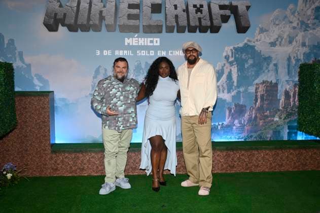(L-R) Jack Black, Danielle Brooks and Jason Momoa attend the Photocall for the Minecraft film at Mexico City St. Regis Hotel. on March 21, 2025 in Mexico City, Mexico. Mexico City Mexico - ZUMAe321 20250321_zia_e321_020 Copyright: xCarlosxTischlerx