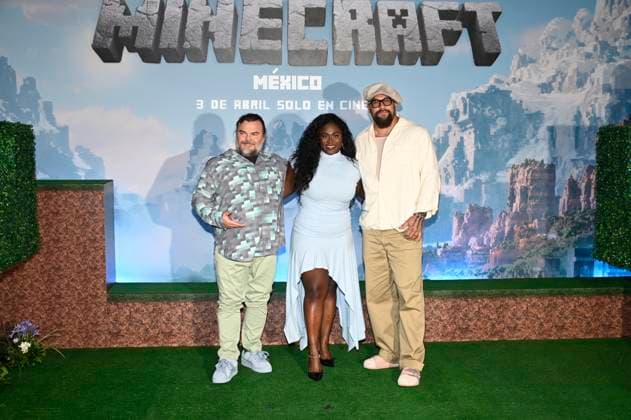 (L-R) Jack Black, Danielle Brooks and Jason Momoa attend the Photocall for the Minecraft film at Mexico City St. Regis Hotel. on March 21, 2025 in Mexico City, Mexico. Mexico City Mexico - ZUMAe321 20250321_zia_e321_021 Copyright: xCarlosxTischlerx